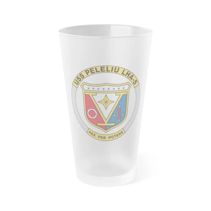 USS Peleliu LHA 5 (U.S. Navy) Frosted Pint Glass 16oz-Go Mug Yourself