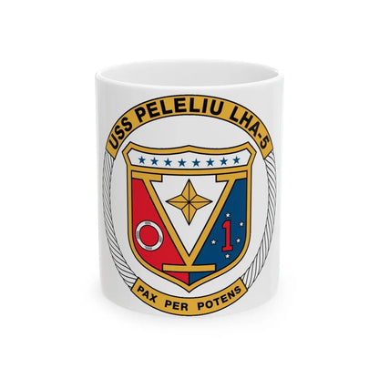 USS Peleliu LHA 5 (U.S. Navy) White Coffee Mug-11oz-Go Mug Yourself