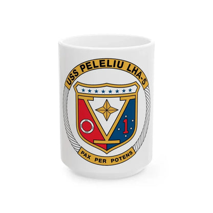 USS Peleliu LHA 5 (U.S. Navy) White Coffee Mug 15oz - Go Mug Yourself