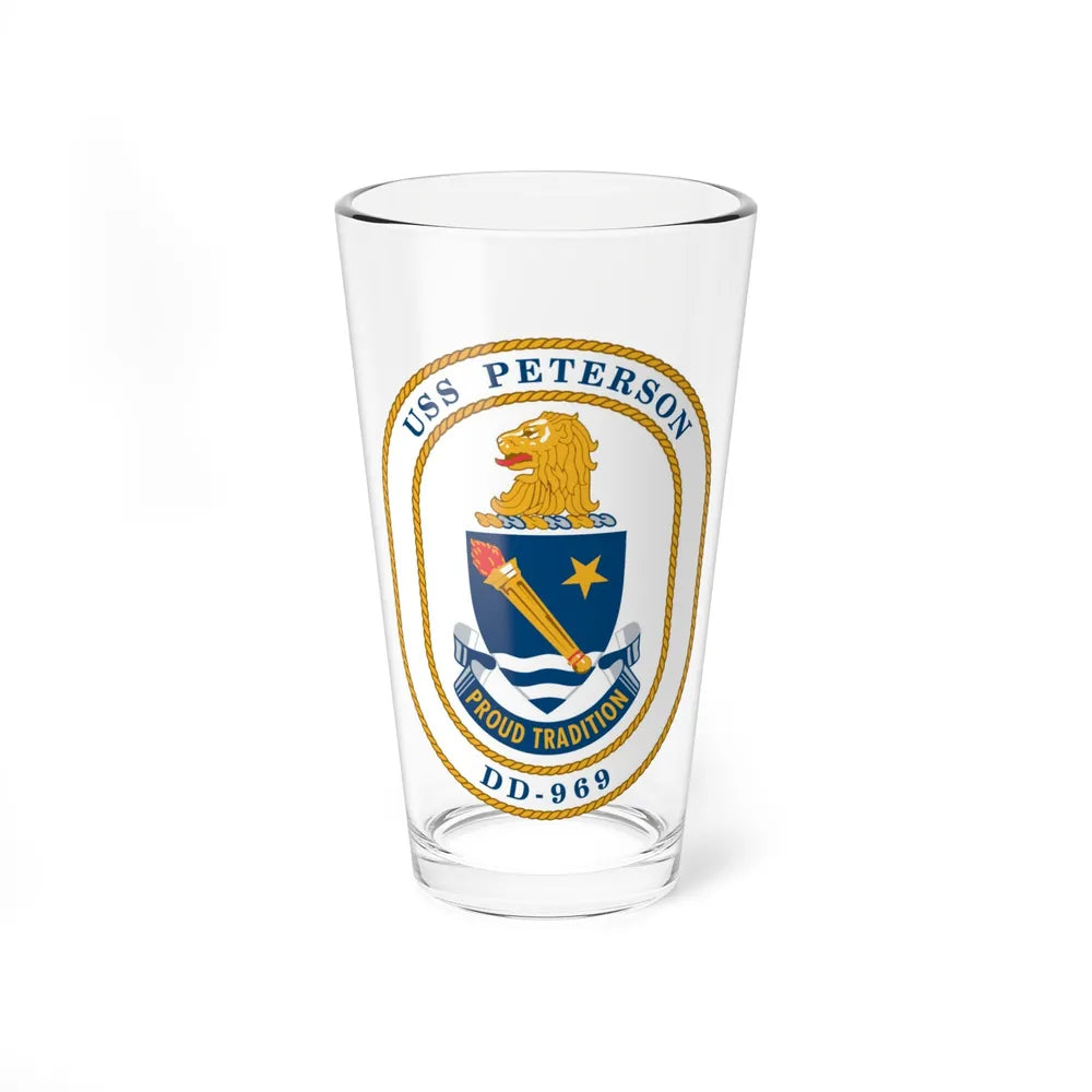 USS Peterson DD 969 (U.S. Navy) Pint Glass 16oz-16oz-Go Mug Yourself