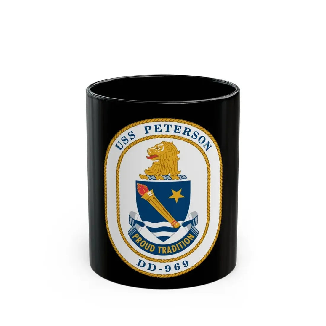 USS Peterson DD 969 (U.S. Navy) Black Coffee Mug 11oz - Go Mug Yourself