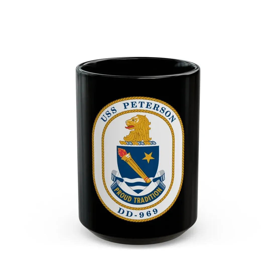 USS Peterson DD 969 (U.S. Navy) Black Coffee Mug - Go Mug Yourself