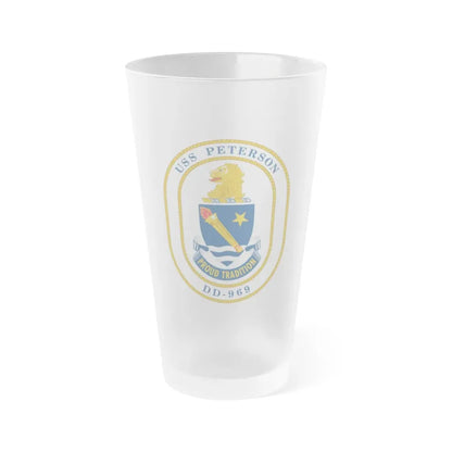 USS Peterson DD 969 (U.S. Navy) Frosted Pint Glass 16oz Default Title - Go Mug Yourself