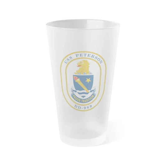 USS Peterson DD 969 (U.S. Navy) Frosted Pint Glass 16oz Default Title - Go Mug Yourself