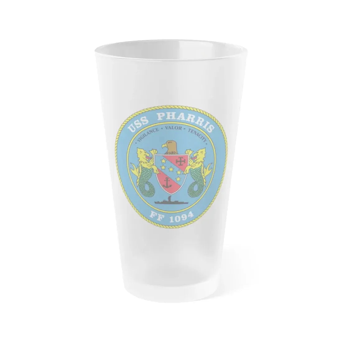USS Pharris FF 1094 (U.S. Navy) Frosted Pint Glass 16oz Default Title - Go Mug Yourself