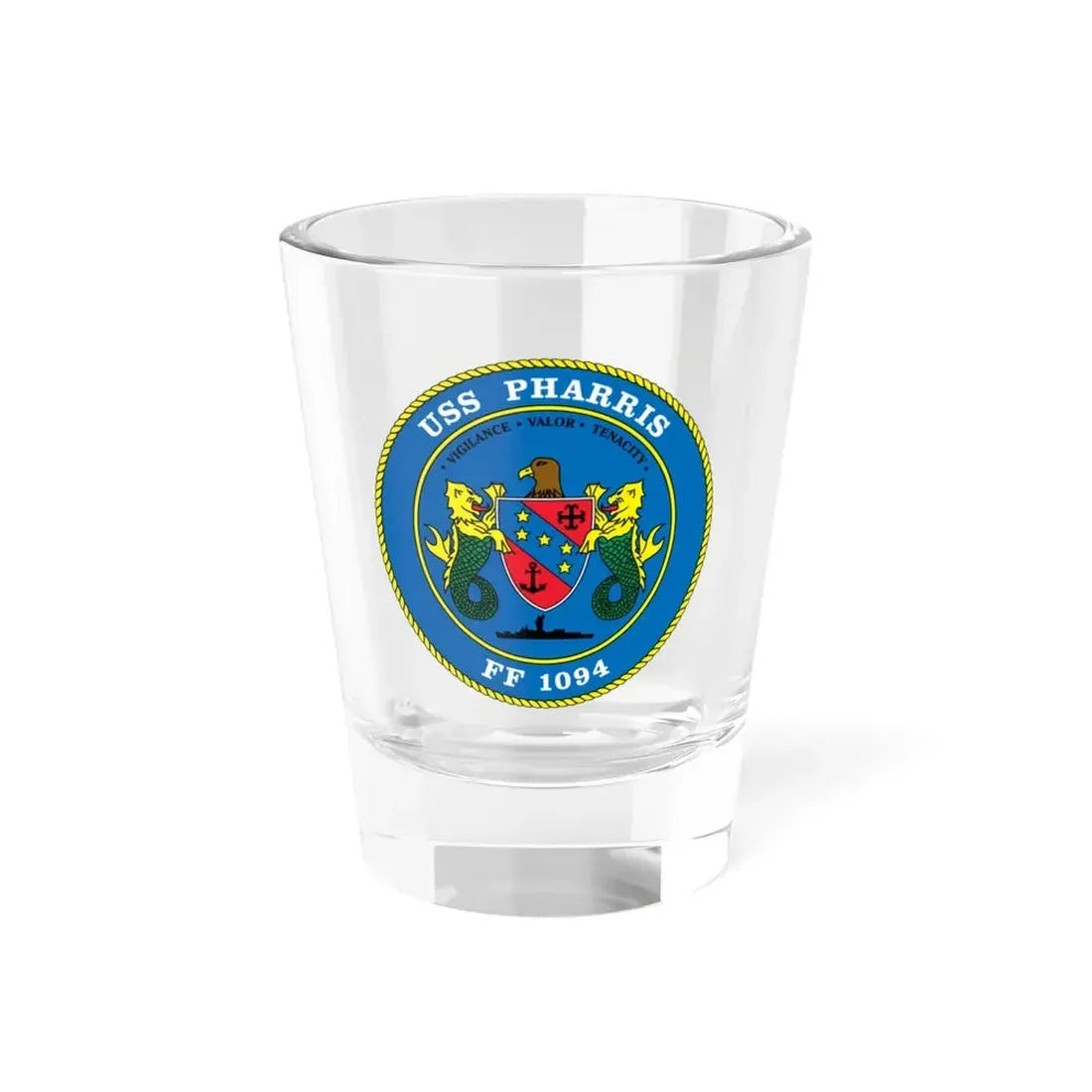 USS Pharris FF 1094 (U.S. Navy) Shot Glass 1.5oz 1.5oz - Go Mug Yourself