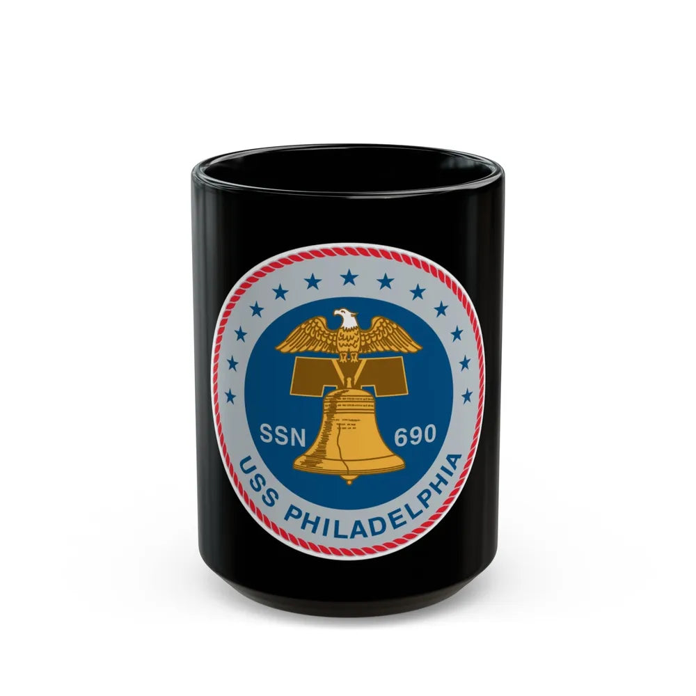 USS Philadelphia (U.S. Navy) Black Coffee Mug-15oz-Go Mug Yourself