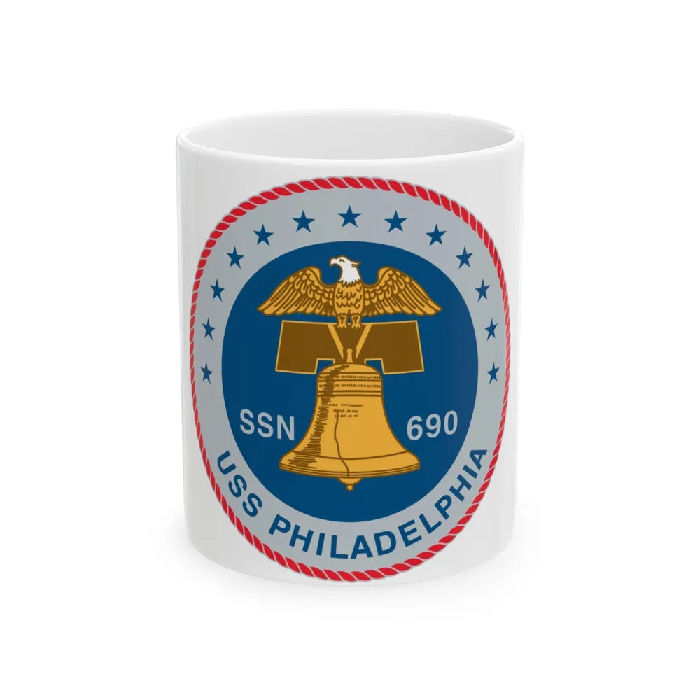 USS Philadelphia (U.S. Navy) White Coffee Mug-11oz-Go Mug Yourself