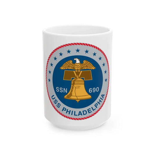 USS Philadelphia (U.S. Navy) White Coffee Mug-15oz-Go Mug Yourself