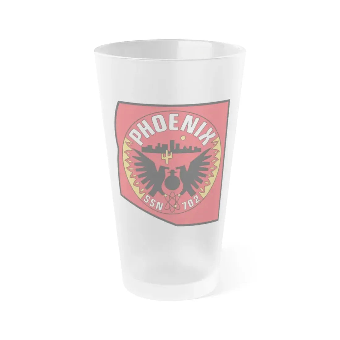 USS Phoenix SSN 702 (U.S. Navy) Frosted Pint Glass 16oz Default Title - Go Mug Yourself