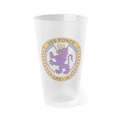 USS Ponce LPD 15 (U.S. Navy) Frosted Pint Glass 16oz Default Title - Go Mug Yourself