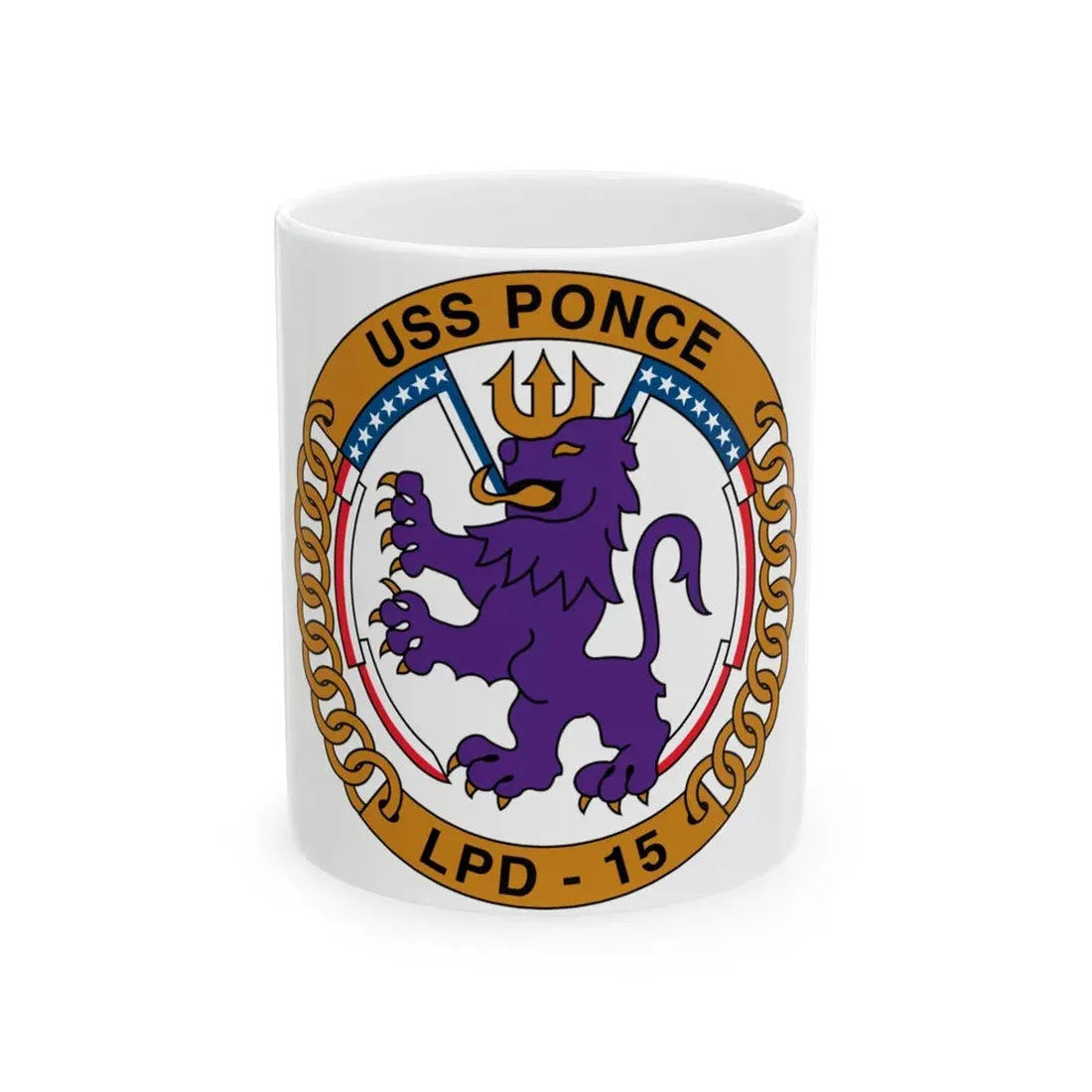 USS Ponce LPD 15 (U.S. Navy) White Coffee Mug 11oz - Go Mug Yourself