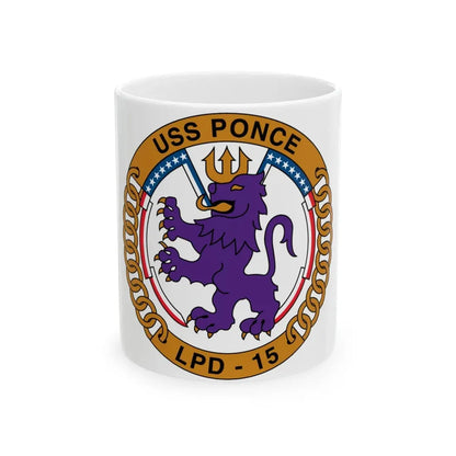 USS Ponce LPD 15 (U.S. Navy) White Coffee Mug 11oz - Go Mug Yourself