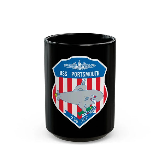 USS Portsmouth SSN 707 (U.S. Navy) Black Coffee Mug 15oz - Go Mug Yourself