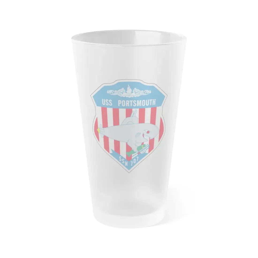 USS Portsmouth SSN 707 (U.S. Navy) Frosted Pint Glass 16oz Default Title - Go Mug Yourself