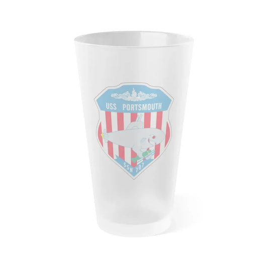USS Portsmouth SSN 707 (U.S. Navy) Frosted Pint Glass 16oz Default Title - Go Mug Yourself