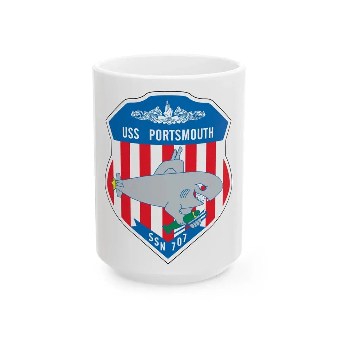 USS Portsmouth SSN 707 (U.S. Navy) White Coffee Mug - Go Mug Yourself