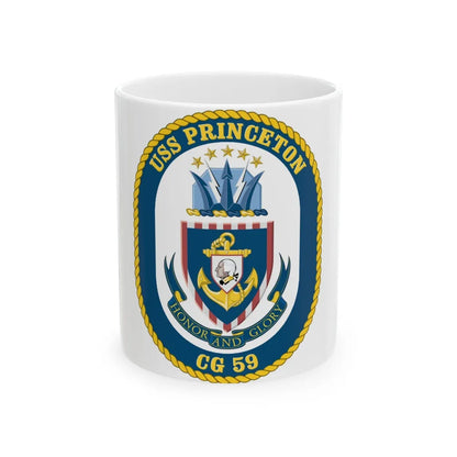 USS Princeton CG 59 Crest (U.S. Navy) White Coffee Mug-11oz-Go Mug Yourself