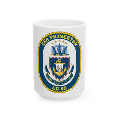 USS Princeton CG 59 Crest (U.S. Navy) White Coffee Mug-15oz-Go Mug Yourself