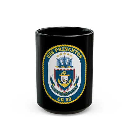 USS Princeton CG 59 Crest (U.S. Navy) Black Coffee Mug 15oz - Go Mug Yourself