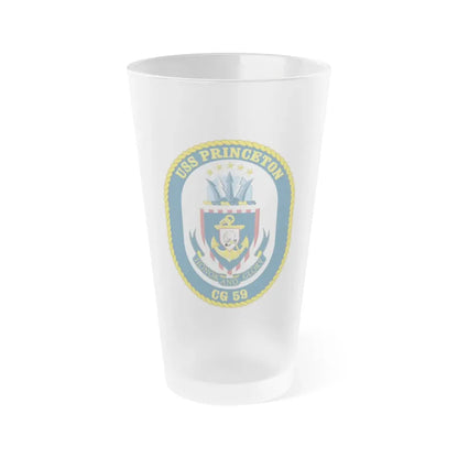 USS Princeton CG 59 Crest (U.S. Navy) Frosted Pint Glass 16oz Default Title - Go Mug Yourself