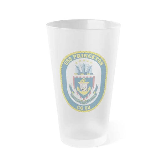 USS Princeton CG 59 Crest (U.S. Navy) Frosted Pint Glass 16oz Default Title - Go Mug Yourself