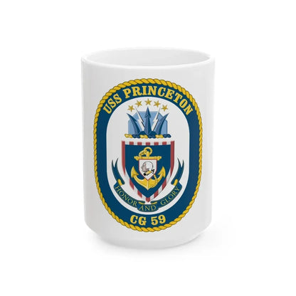 USS Princeton CG 59 Crest (U.S. Navy) White Coffee Mug 15oz - Go Mug Yourself