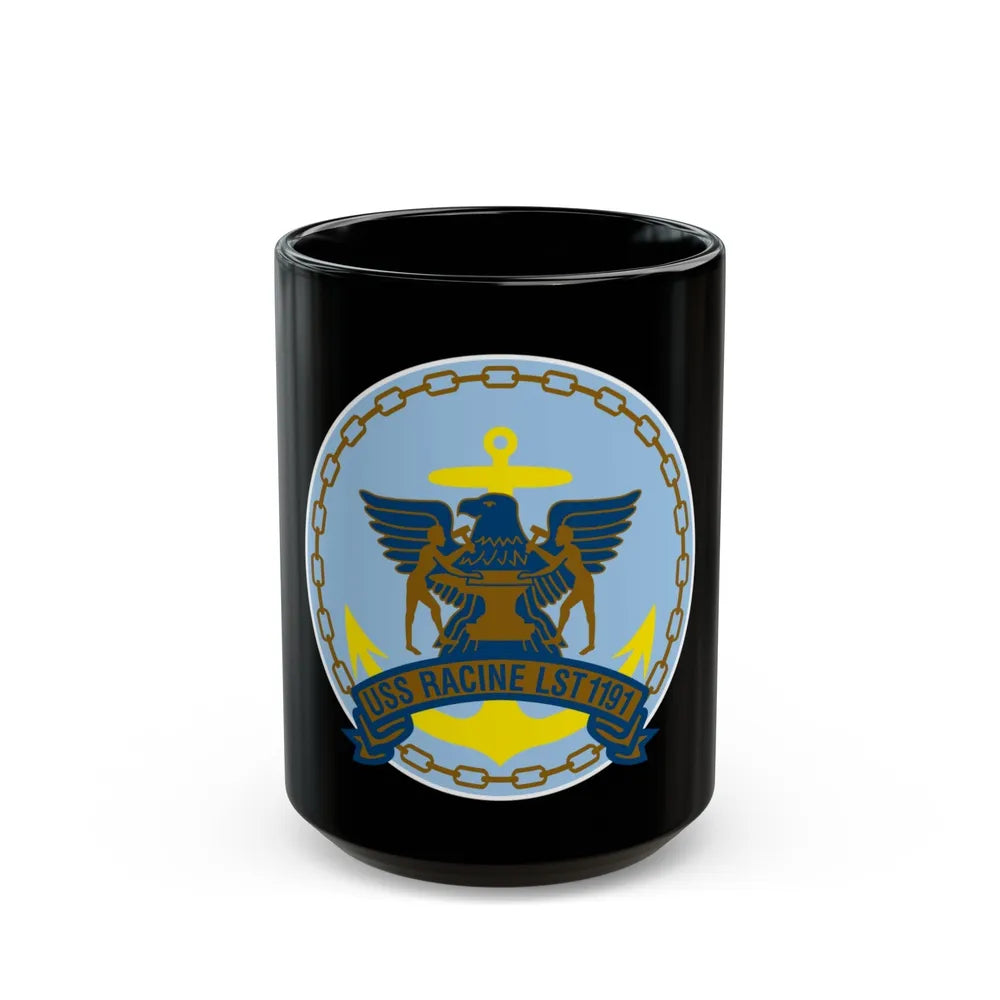 USS Racine LPT 1191 (U.S. Navy) Black Coffee Mug-15oz-Go Mug Yourself