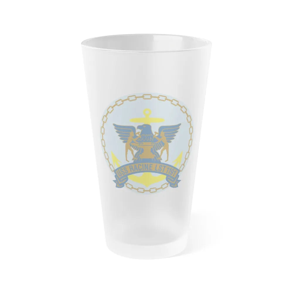 USS Racine LPT 1191 (U.S. Navy) Frosted Pint Glass 16oz-Go Mug Yourself