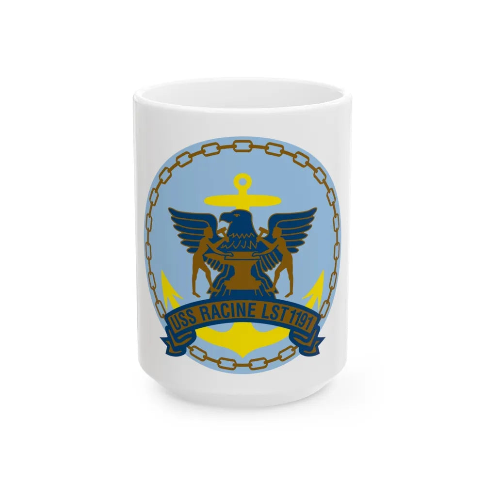 USS Racine LPT 1191 (U.S. Navy) White Coffee Mug-15oz-Go Mug Yourself