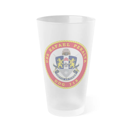 USS Rafael Peralta DDG 115 (U.S. Navy) Frosted Pint Glass 16oz-Go Mug Yourself