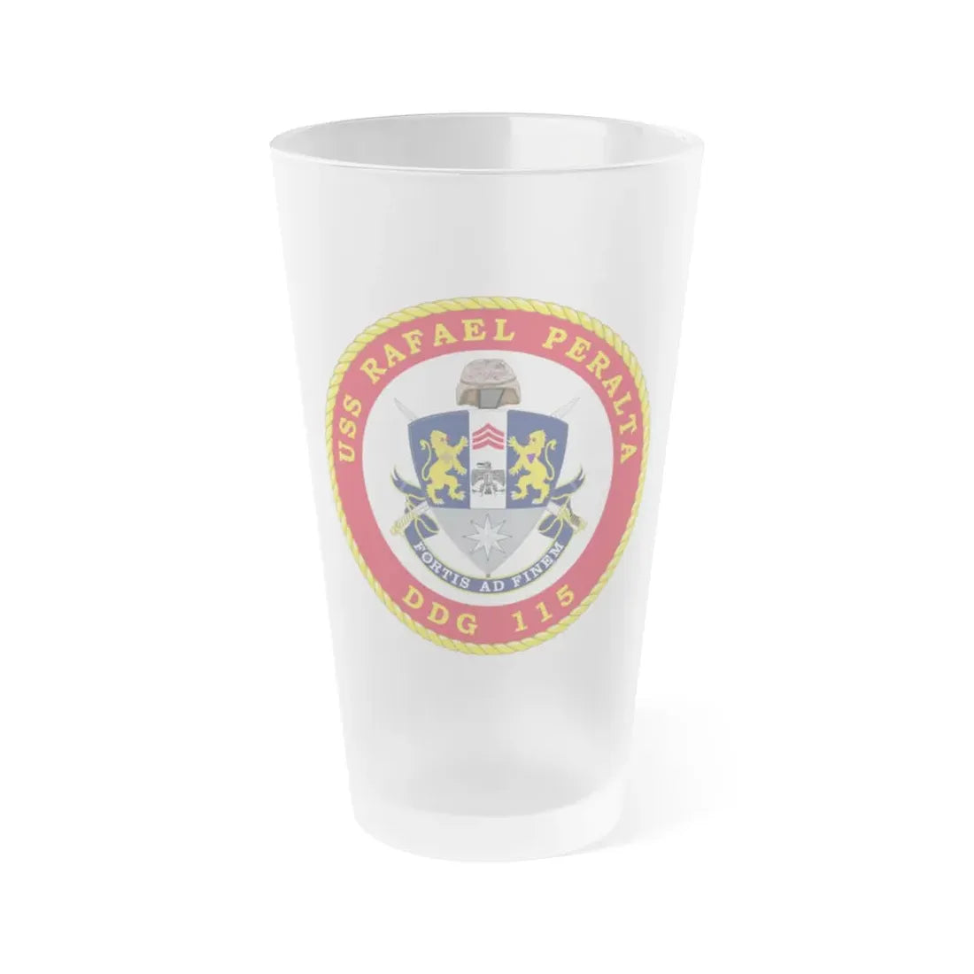 USS Rafael Peralta DDG 115 (U.S. Navy) Frosted Pint Glass 16oz Default Title - Go Mug Yourself
