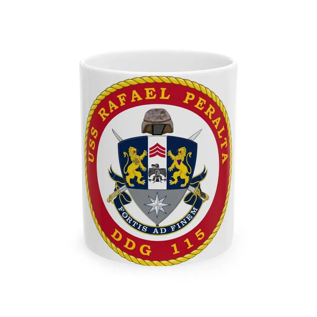 USS Rafael Peralta DDG 115 (U.S. Navy) White Coffee Mug 11oz - Go Mug Yourself