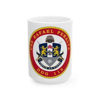 USS Rafael Peralta DDG 115 (U.S. Navy) White Coffee Mug 15oz - Go Mug Yourself