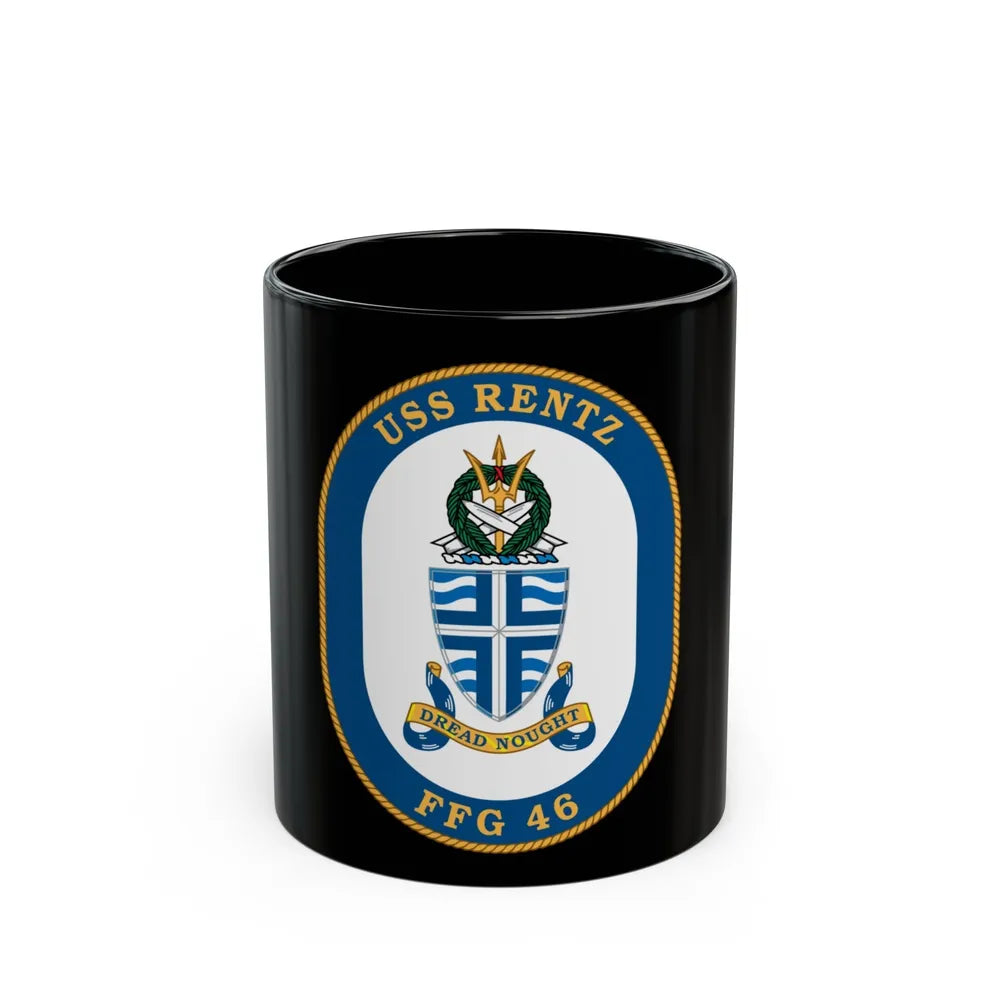 USS Rentz FFG 46 (U.S. Navy) Black Coffee Mug-11oz-Go Mug Yourself