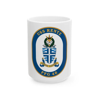 USS Rentz FFG 46 (U.S. Navy) White Coffee Mug-15oz-Go Mug Yourself