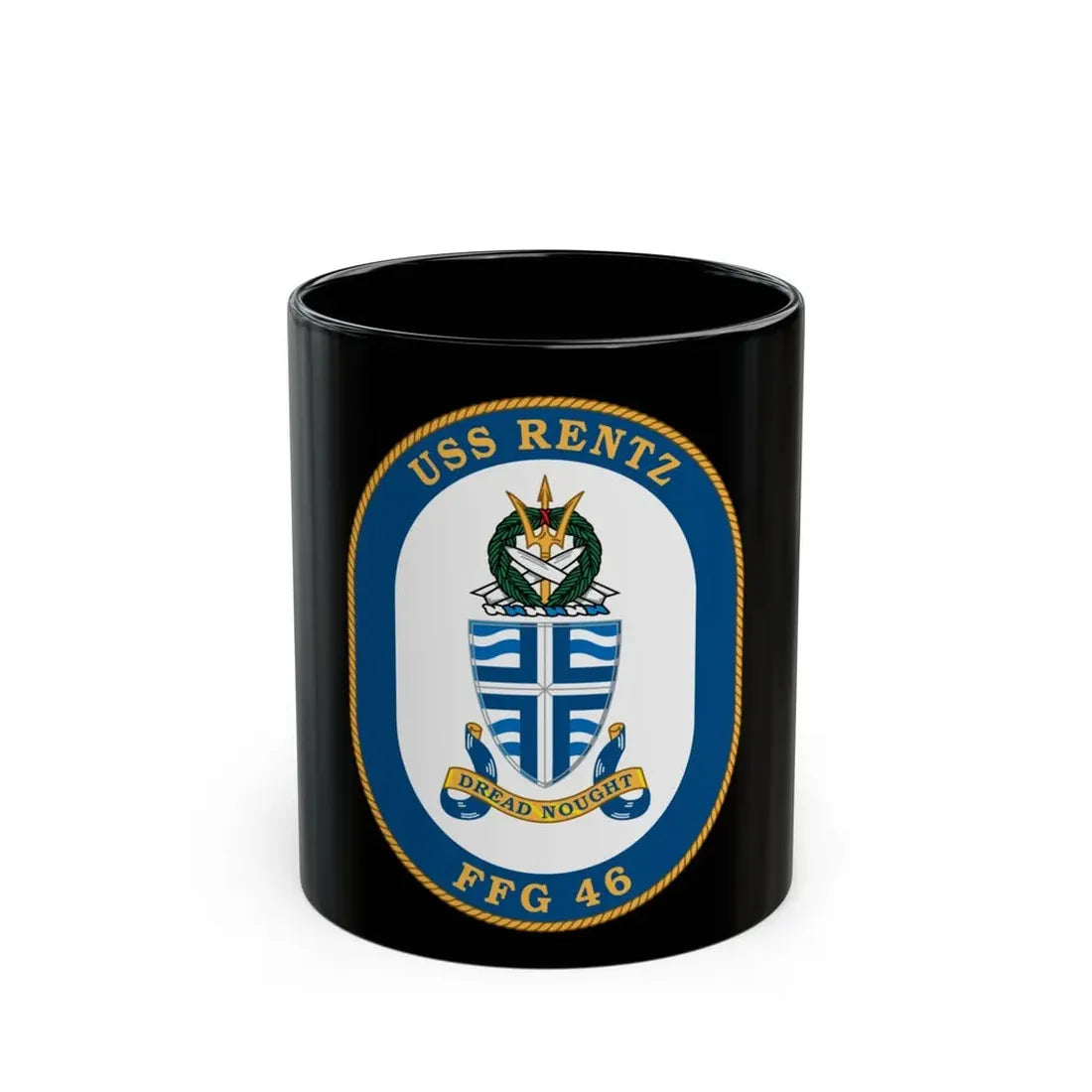 USS Rentz FFG 46 (U.S. Navy) Black Coffee Mug 11oz - Go Mug Yourself