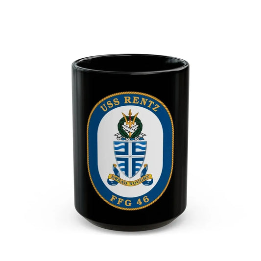 USS Rentz FFG 46 (U.S. Navy) Black Coffee Mug 15oz - Go Mug Yourself