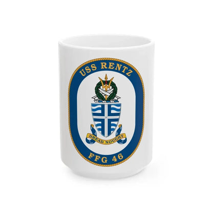 USS Rentz FFG 46 (U.S. Navy) White Coffee Mug 15oz - Go Mug Yourself