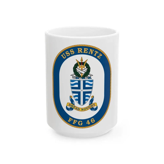 USS Rentz FFG 46 (U.S. Navy) White Coffee Mug 15oz - Go Mug Yourself