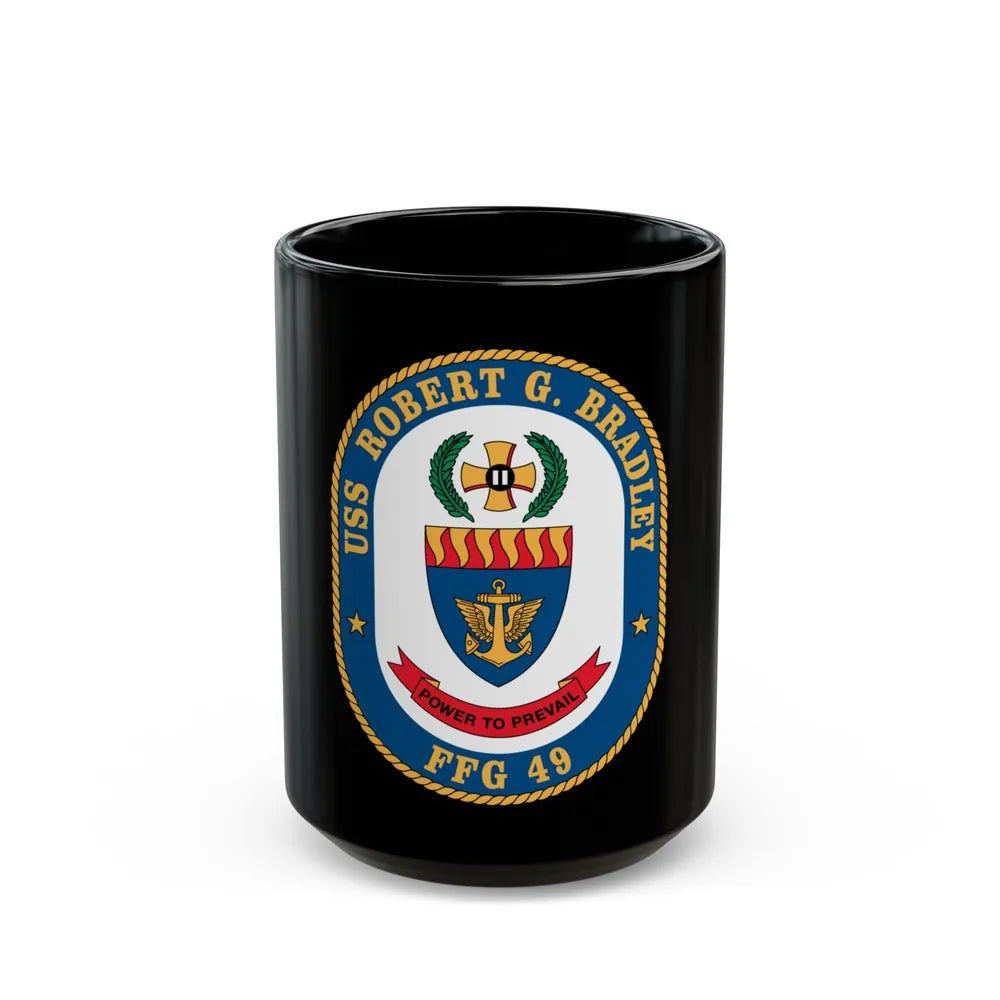 USS Robert G Bradley FF 49 (U.S. Navy) Black Coffee Mug-15oz-Go Mug Yourself