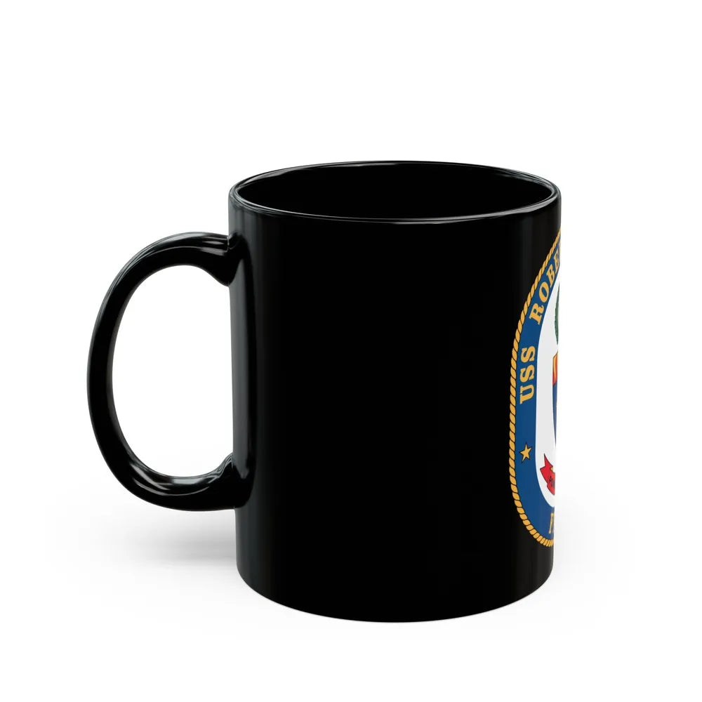 USS Robert G Bradley FF 49 (U.S. Navy) Black Coffee Mug-Go Mug Yourself