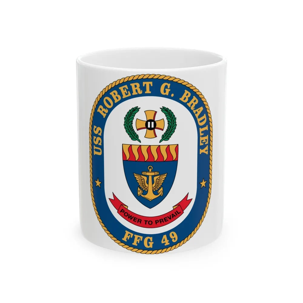 USS Robert G Bradley FF 49 (U.S. Navy) White Coffee Mug-11oz-Go Mug Yourself