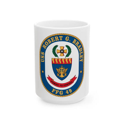 USS Robert G Bradley FF 49 (U.S. Navy) White Coffee Mug-15oz-Go Mug Yourself