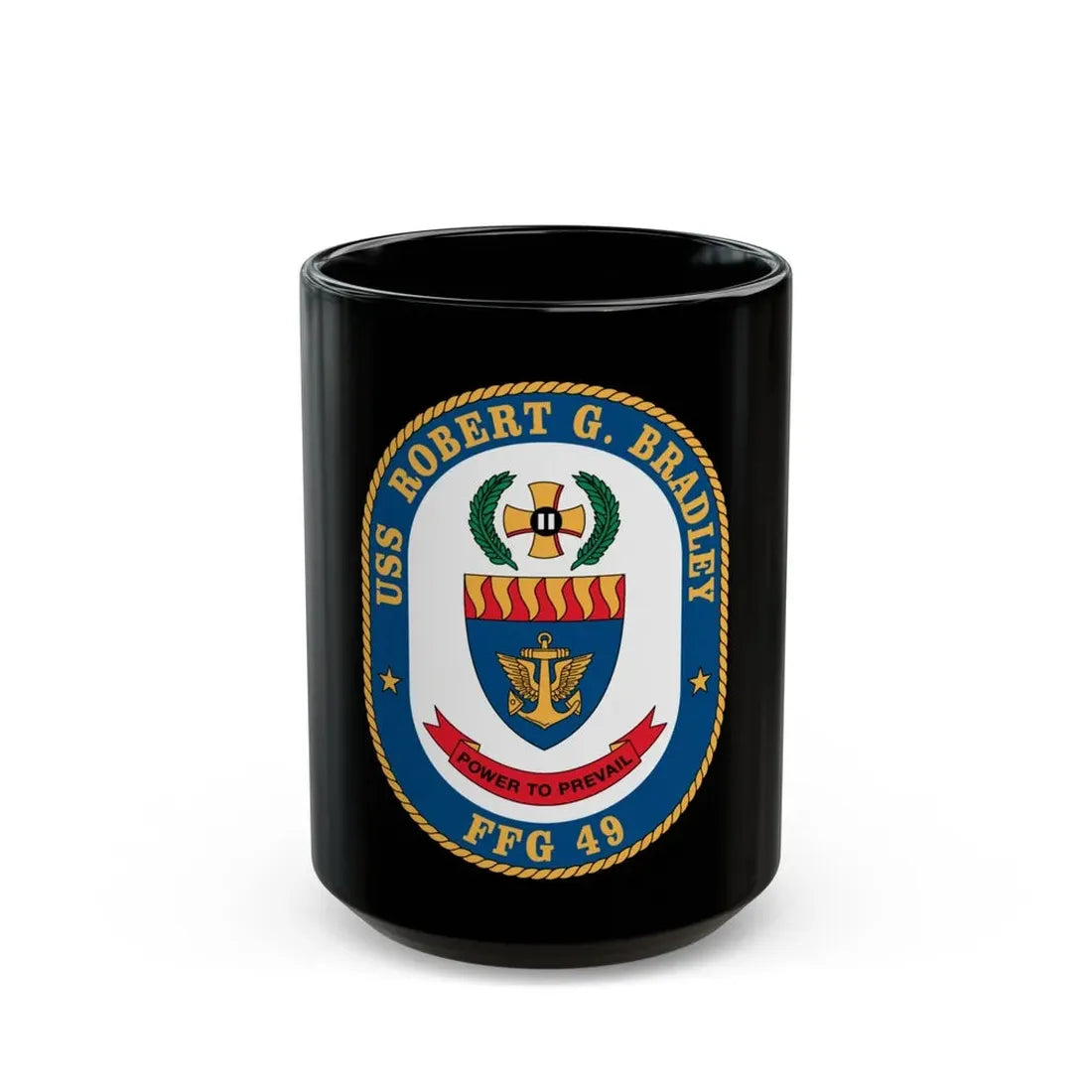 USS Robert G Bradley FF 49 (U.S. Navy) Black Coffee Mug 15oz - Go Mug Yourself