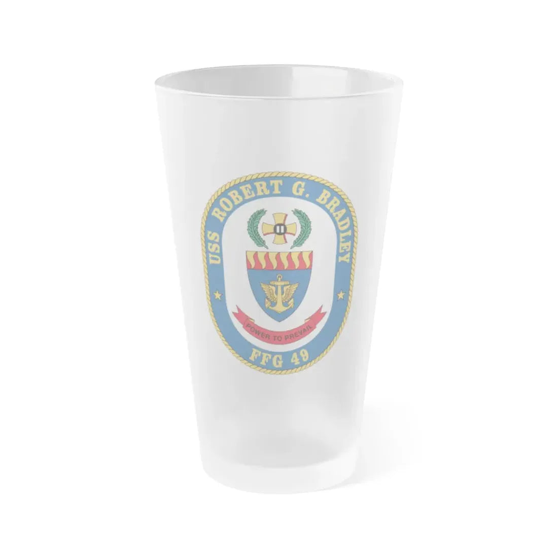 USS Robert G Bradley FF 49 (U.S. Navy) Frosted Pint Glass 16oz Default Title - Go Mug Yourself