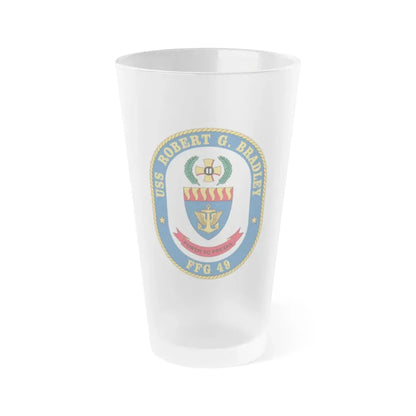 USS Robert G Bradley FF 49 (U.S. Navy) Frosted Pint Glass 16oz Default Title - Go Mug Yourself