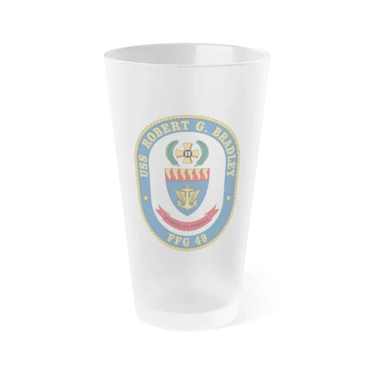USS Robert G Bradley FF 49 (U.S. Navy) Frosted Pint Glass 16oz Default Title - Go Mug Yourself