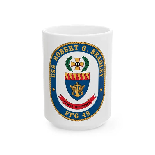 USS Robert G Bradley FF 49 (U.S. Navy) White Coffee Mug 15oz - Go Mug Yourself