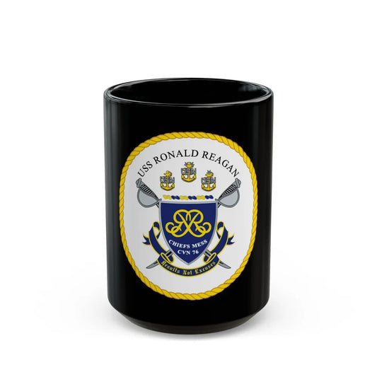 USS Ronald Reagan CVN 76 Chief (U.S. Navy) Black Coffee Mug-15oz-Go Mug Yourself